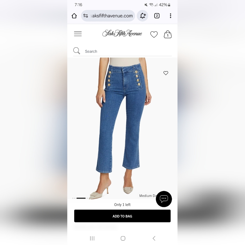 Nwt:Derek Lam 10 Crosby Robertson Denim Trouser